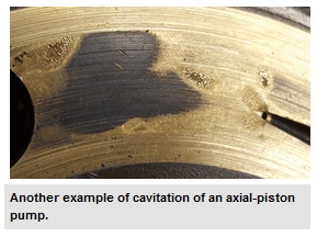 Another example of cavitation of an axial-piston pump. 