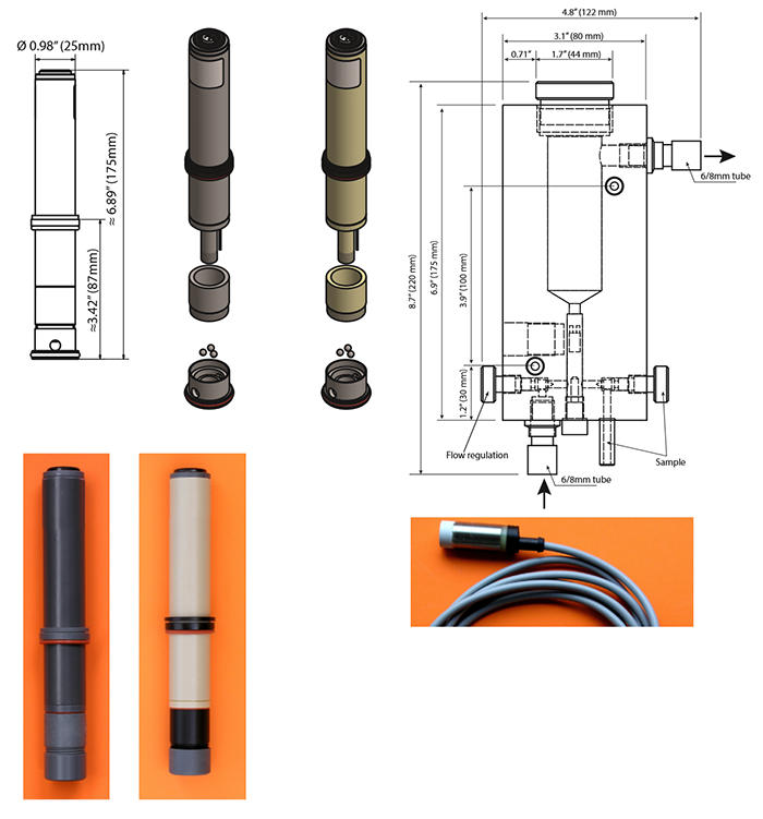 Non-Membrane Disinfection Sensors Dimensions