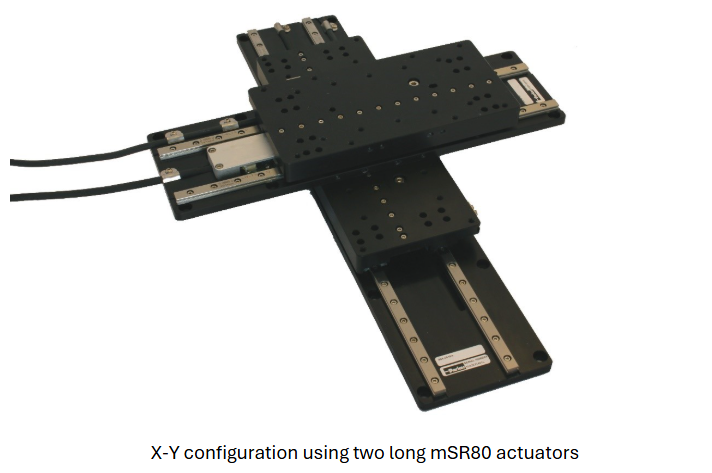 X-Y configuration using two long mSR80 actuators