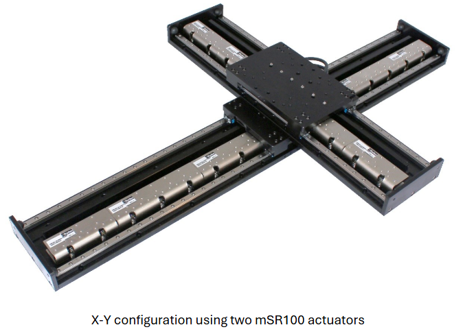 X-Y configuration using two mSR100 actuators 