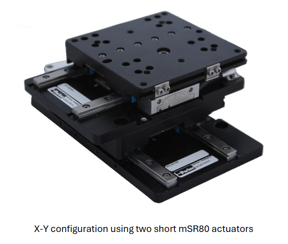 X-Y configuration using two short mSR80 actuators 