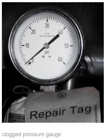 clogged pressure gauge