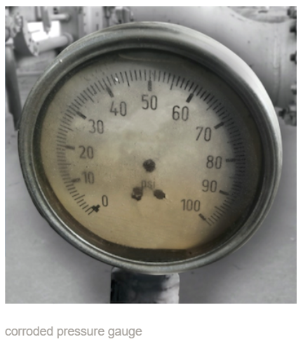 corroded pressure gauge