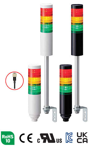 LR6-M12 Quick Disconnect Signal Towers from Patlite