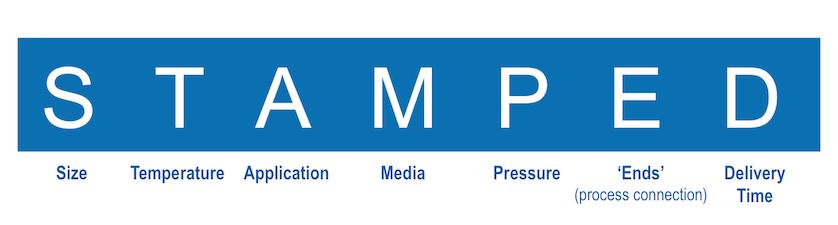 Size, Temperature, Application, Media, Pressure, Ends, Delivery Time